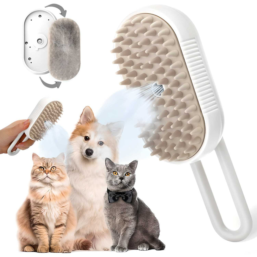 3-in-1 Steam Pet Brush for Dogs & Cats – Groom, Clean & Deodorize
