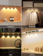 LED PIR Motion Sensor Cabinet Light – USB Rechargeable, Wireless Under Cabinet Lighting for Home, Kitchen, Wardrobe
