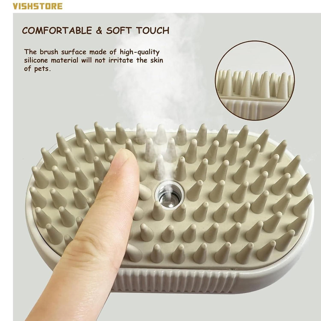 3-in-1 Steam Pet Brush for Dogs & Cats – Groom, Clean & Deodorize