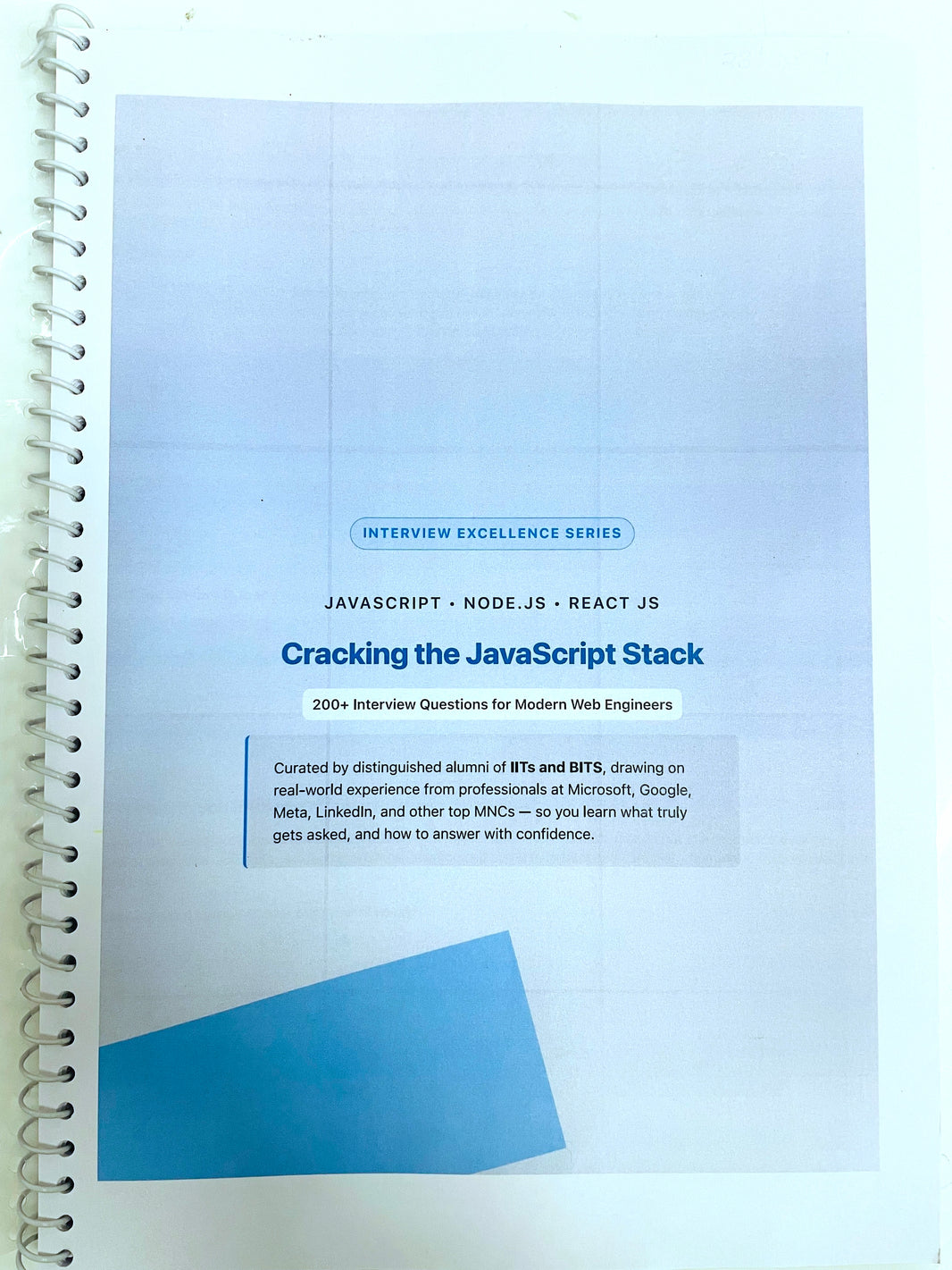 200+ Interview Questions Hard Copy | Javascript | NodeJS | React JS